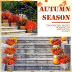 Crowye 40 Bundles Artificial Fall Flowers for Outdoor Decoration UV Resistant Faux Mums Plastic Plants for Garden Cemetery Porch Window Fireplace Patio Home Indoor Autumn Thanksgiving Fall Decor