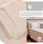 Linen Home 100% Cotton Percale Sheets Queen Size, Sand Shell, Deep Pocket, 4 Pieces Set - 1 Flat, 1 Deep Pocket Fitted Sheet and 2 Pillowcases, Crisp Cool and Strong Bed Linen