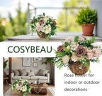Artificial Flowers 25pcs Roses, Shade of Rouge Foam Fake Rose Faux Flower for DIY Wedding Bouquets Bridal Shower Centerpieces Floral Arrangements Party Tables Home Decorations