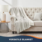 Walensee Sherpa Fleece Blanket (Throw Size 50”x60” Silver Grey) Plush Throw Fuzzy Super Soft Reversible Microfiber Flannel Blankets for Couch, Bed, Sofa Ultra Luxurious Warm and Cozy for All Seasons