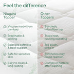 Ultra Soft California King Size Mattress Topper - Viscose Made from Bamboo Pillow Top Mattress Pad for Back Pain Relief - Naturally Cooling for Hot Sleepers, Green