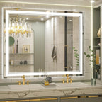 Keonjinn Lighted Bathroom Mirror, 40 x 32 Inch Bathroom LED Mirror with Lights, Frontlit Only, HD Tempered Glass, UL-Listed LED Driver, Anti-Fog, 6000K Dimmale, Easy Installation(Horizontal/Vertical)