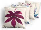 Ambesonne Botanical Throw Pillow Cushion Case Pack of 4, Minimalist Watercolor Painting Leaves Agave Branches Plant in a Pot, Modern Accent Double-Sided Digital Printing, 24", Dark Pink and Ceil Blue