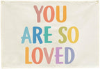You Are So Loved-Nursery Rectangular Canvas Banner-Boho Flag Wall Sign Decor for Toddler Boy Girl Kids,Baby Room Above Crib Bedroom Playroom Reading Room Decor-Baby Shower Birthday Christmas Gift