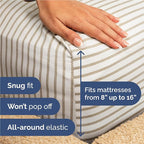 Twin XL 4 Piece Sheet Set - Comfy Breathable & Cooling - Soft Hotel Luxury Bedding Set w/ 8-16 Inch Deep Pockets - 1 Flat & 1 Fitted Sheet & 2 Pillowcases - Wrinkle Free & Easy Care - Beige Stripes 2