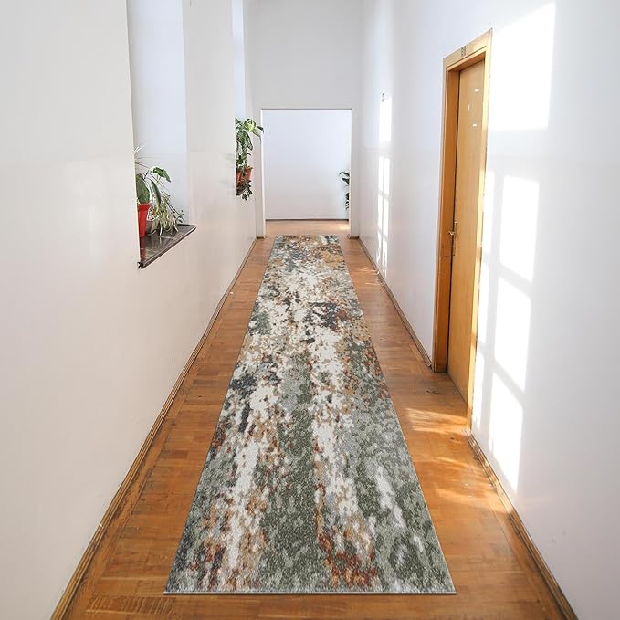 Keen Home Design Area Rugs - 2x20 Non-Shedding, Abstract Rugs for Kitchen, Living Room, Bedroom, Dining Room, Entryway - Size: 2'8" x 20', Multi
