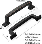 Khtumeware 10 Pack 3-3/4 Inch Bronze Cabinet Pulls: Oil-Rubbed Bronze Kitchen Cabinet Handles for Cabinets and Cupboards