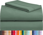 LuxClub 3 PC Sheet Set Sheets Deep Pockets Wrinkle Free Sheets Machine Washable Hotel Bedding Silky Soft - Tree Moss Green Twin