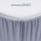 Box Spring Cover King Size, Alternates for Bed Skirt, Smooth and Elastic Woven Material Wrap Around 4 Sides of The Box Spring, Wrinkle & Fading Resistant, Washable, Dustproof, Grey