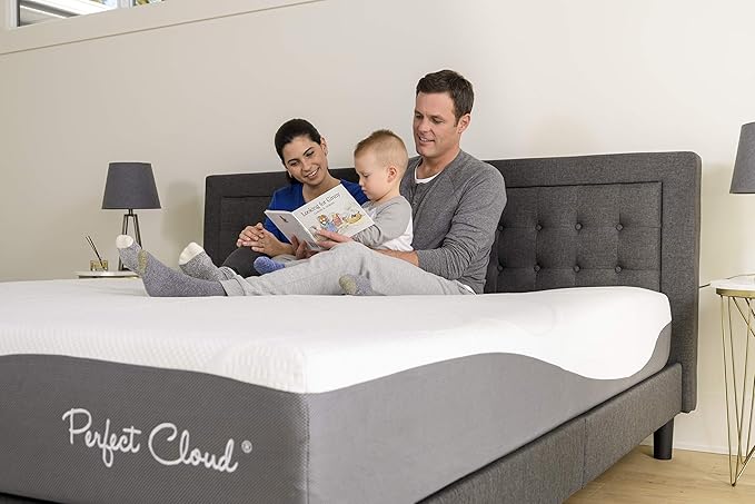 Perfect Cloud Made in The USA UltraPlush Charcoal-Infused 10 inch Memory Foam Mattress - Pressure Relieving - Bed-in-a-Box (Twin)