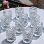 Woho 12Pcs Clear Votive Candle Holders, Tealight Candle Holder for Home Decor, Glass Tea Lights Candle Holder for Birthday Holiday Table