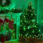 C9 Christmas String Light Green, 25ft Vintage Christmas Tree Lights, Outdoor Roofline String Lights with 25+2 Green Bulbs for Patio Garden Holiday Indoor Home Xmas Decoration, Green Wire