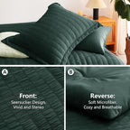 CozyLux Full Size Comforter Sets with Sheets Seersucker 7 Pieces Forest Green Bed in a Bag Textured Luxury Soft Bedding Set with Down Alternative Comforter, Sheets, Pillowcases & Shams for All Seasons