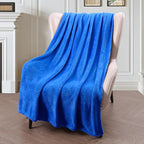 Exclusivo Mezcla Extra Large Fleece Throw Blanket for Couch, Sofa, 300GSM Super Soft and Warm Blankets, Cobalt Blue Throw All Season Use, Cozy, Plush, Lightweight, 50x70 Inches