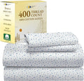 California Design Den Deep Pocket Twin Sheets Set - 400 Thread Count Sateen, Natural 100% Cotton Sheets, Cooling and Durable Bedding Set - Blooming Meadows