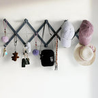 SKOLOO Hat Rack for Wall with 14 Hooks, Solid Wooden, Modern, Expandable Coat Rack Wall Mount for Coats, Hats, Bags, Baseball Caps, Dusty Gray Oak