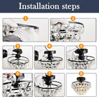 YYJLX Modern E26 Small Crystal Chandelier Semi Flush Mount Ceiling Light Fixture Gold Ceiling Lamp for Hallway Bedroom Bathroom Closet Bedroom Foyer