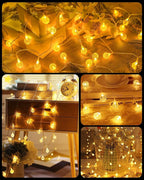 Minetom Crystal Globe String Lights - 33 ft 100 LED USB Color Changing Globe Ball Fairy Lights with Remote and Timer, Waterproof for Bedroom Tent Loft Bed Window Party, 16 Colors and Multicolor, RGB