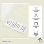 Linen Home 100% Cotton Percale Sheets Full Size, Cream, Deep Pocket, 4 Pieces Set - 1 Flat, 1 Deep Pocket Fitted Sheet and 2 Pillowcases, Crisp Cool and Strong Bed Linen