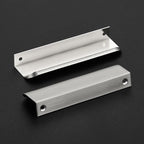 Ravinte Hardware 12 Pack Silver Cabinet Handles, 5 Inch (128mm) Finger Edge Pulls, 4 Inch Hole Center, Finger Pulls for Cabinets