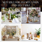 Suclain 6 Pcs Vintage Candlestick Holders Taper Resin Candle Holder Retro Antique Candle Holder Floral Decorative Candlesticks for Wedding Anniversary Table Centerpieces Fireplace Home Decor(Bronze)