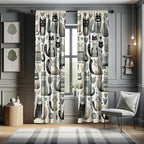 Ambesonne Cats Window Curtains Pack of 2, Modern Scandinavian Inspired Innocent Kitten Pattern with Leafy Details, Lightweight Set with Rod Pocket, 4 Panels of - 28" x 63", Pale Teal Pale Khaki Grey