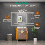 TokeShimi LED Bathroom Mirror 20 x 28 Lighted Bathroom Vanity Mirror with Lights,Brighter Frontlit and Backlit Light up Anti Fog Mirror