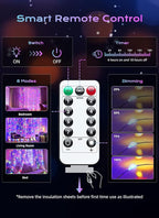 Brightown 300 LED Fairy Curtain Lights, 9.8ft x 9.8ft Multicolor Curtain String Lights, USB Plug in 8 Lighting Modes Christmas String Hanging Lights with Remote for Bedroom Indoor Outdoor Party Xmas