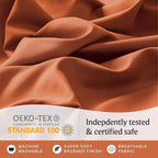 LuxClub 4 PC King Sheet Set, Deep Pockets Wrinkle Free Cooling Bed Sheets Hotel Bedding for Women, Men, Kids & Teens, Includes 1 Fitted Sheet, 1 Flat Sheet and 2 Pillowcases - Autumn Orange