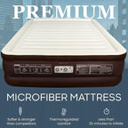 Englander California King Air Mattress with Built in Pump Raised - Double High- Luxury Size Camping Mattress - Blow Up Floor Bed for Home - Microfiber, Waterproof Airbed with Patch Kit