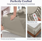 California Design Den Full Size Bed Sheets Set - Soft 400 Thread Count Sateen, Natural 100% Cotton Sheets with Deep Pockets, Breathable, Cooling and Durable Bedding Set - Taupe