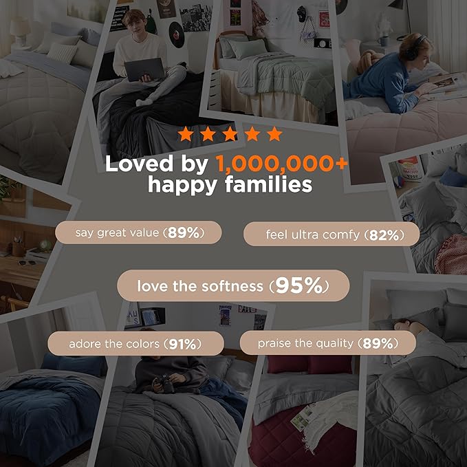 Bedsure Twin Comforter Set - 5 Pieces Reversible Emerald Green Bedding, Twin Size Bed Set for All Seasons, Bed in a Bag with Down Alternative Comforter, Sheets, Pillowcase & Sham