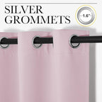 NICETOWN Blackout Curtain Panels for Girls Room, Nursery Essential Thermal Insulated Solid Grommet Top Blackout Drapes (Baby Pink=Lavender Pink, 1 Pair, 29 x 45 Inch)
