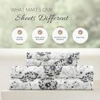 Linen Market 4 Piece King Sheet Set - Breathable, Double-Brushed Patterned Cooling Sheets – Oeko-TEX Certified Ultra Soft & Wrinkle-Free 16" Deep-Pocket King Sheets - Easy Care Make a Wish Light Gray