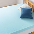 Best Price Mattress 4 Inch Ventilated Memory Foam Mattress Topper, Cooling Gel Infusion, CertiPUR-US Certified, Queen, Dorm Essentials, Blue