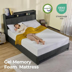 Rolanstar Twin Mattress with Waterproof Mattress Protector, 8 Inch Gel Memory Foam Mattresses in a Box, Fiberglass Free, Breathable for Cool Sleep & Comfy Support, CertiPUR-US Certified, White