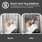 LED Bathroom Mirror, 36"x 36" LED Mirror with Lights for Bathroom, Lighted Vanity Mirrors for Wall, Anti-Fog, Dimmable, Tempered Glass, Memory Function, 3 Colors, Safe Use (White)