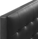 Modway Emily Tufted Button Faux Leather Upholstered Twin Headboard in Black