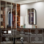 22x32 Inch LED Mirror for Bathroom, Adjustable 3000K/4500K/6000K, Irregular Black Frame Lighted Bathroom Vanity Mirror with Lights, Anti-Fog, Stepless Dimmable, Wall Mounted