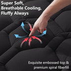 Twin XL Mattress Pad Waterproof, Soft Cooling Mattress Topper for College Dorm, Extra Long Twin Mattress Cover Protector Washable, Deep Pocket 8-21" (39x80 inch, Black)