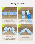 JACKYLED 8mm 3-Pin LED Connectors for LED Strip Lights, Total 22Pcs Corner Connectors Kit for Unwired Gapless Solderless Adapter Extension - 8mm 3pin 10 Pack