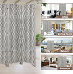 Rose Home Fashion 6 ft Tall Room Divider, Room Dividers and Folding Privacy Screens, 15.7in Privacy Screen 3 Panel Partition Temporary Wall Separation for Private, Stone Grey