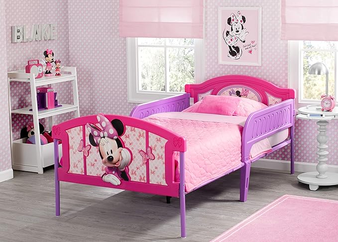 Delta Children Plastic 3D-Footboard Twin Bed, Disney Minnie Mouse