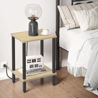 TUTOTAK End Table, Set of 2, Side Table, Nightstand, 2-Tier Storage Shelf, Sofa Table for Small Space, Living Room, Bed Room TB01BO035
