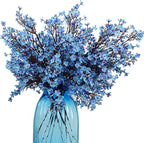 JAKY-Global Babys Breath Fabric Cloth Artificial Flowers 12 Bundle European Fake Silk Plants Decor Wedding Party Decoration Bouquets Real Touch DIY Home Garden(Blue 12Bundles)