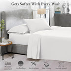 California Design Den 2-Pack 100% Cotton King Size Sheets Set 400 Thread Count Sateen - Extra Soft, Breathable & Cooling Sheets, Wrinkle Resistant, 2 Sets of Deep Pocket Bed Sheets - Antique White