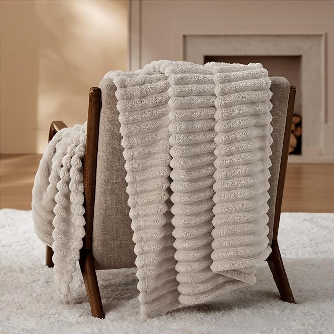 Bedsure GentleSoft Twin XL Blanket for Couch - Cozy Soft Blankets for Women, Cute Small Fleece Throws for Girls, Linen, 66x90 Inches