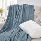 Washed Blue/Slate Blue/Grey Blue Super Soft Microfiber Flannel Blankets for Couch, Bed, Sofa Warm and Cozy for All Seasons