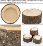 OwnMy Set of 24 Wooden Tea Light Candle Holders Votive Candle Holders, Rustic Wooden Pillar Candle Stands Vintage Wooden Tealight Holders Set Candle Centerpieces for Dining Table Wedding Party, 1" H