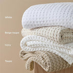 Bedsure Cooling Cotton Waffle Full Size Blanket - Lightweight Breathable Blanket of Rayon Derived from Bamboo for Hot Sleepers, Luxury Throws for Bed, Couch and Sofa, Taupe, 80x90 Inches